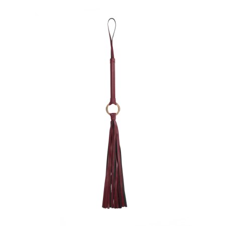 OUCH Halo Luxury Leather-Look Impact Flogger with Gold Accents