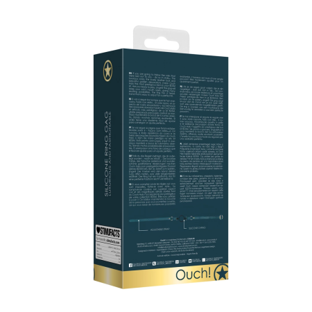 Ouch Halo Silicone Open Ring Gag - Elegant Black & Gold Design