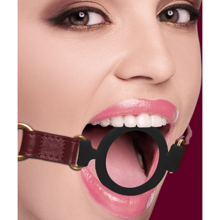 Ouch Halo Silicone Open Ring Gag - Elegant Black & Gold Design