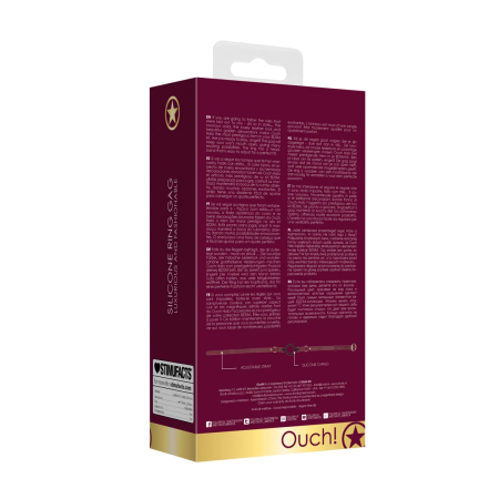 Ouch Halo Silicone Open Ring Gag - Elegant Black & Gold Design