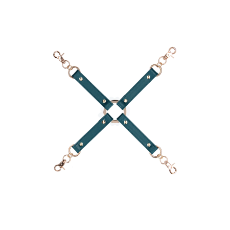 Ouch Halo Hogtie Connector - Luxurious Gold & Leather Look Restraint