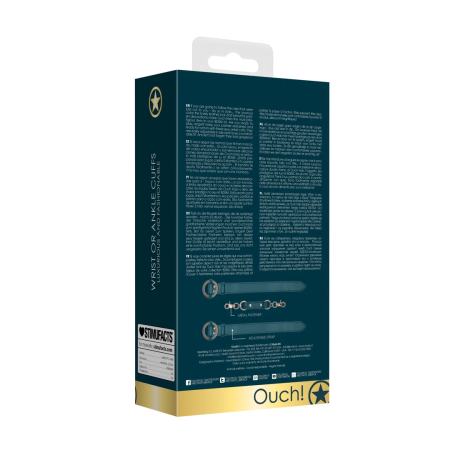 Ouch Halo Gold Wrist and Ankle Restraint Set - Elegant Faux Leather