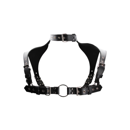 Rimba Leather Harness with Adjustable Collar - Universal Fit, Black