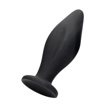 Edgy Silicone Plug with Suction Base - Black, Medium Size