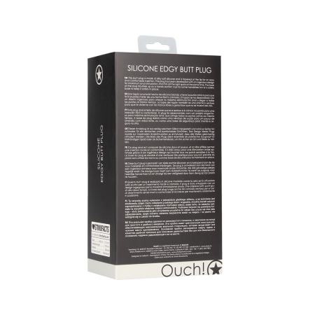 Edgy Silicone Plug with Suction Base - Black, Medium Size