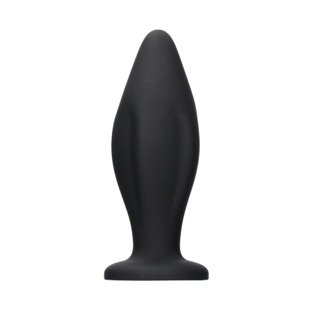 Edgy Silicone Plug with Suction Base - Black, Medium Size