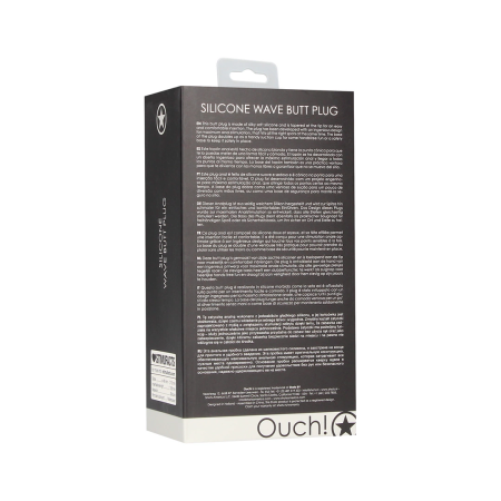 Wave Silicone Anal Plug with Tapered Tip and Suction Base Black