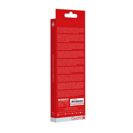 Ouch! Teasing Wax Candles Set 4pcs Large Red - Sensory Play Accessory