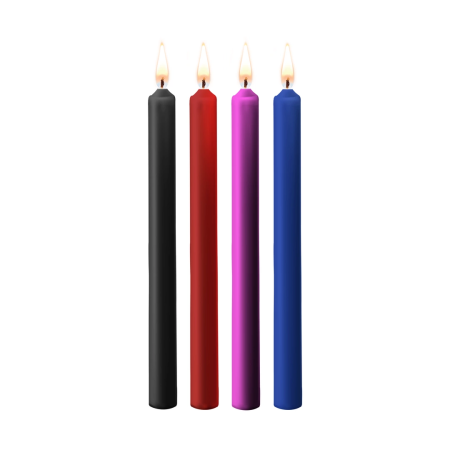 Ouch! Teasing Wax Candles Set - 4 Large Pieces, Multicolor