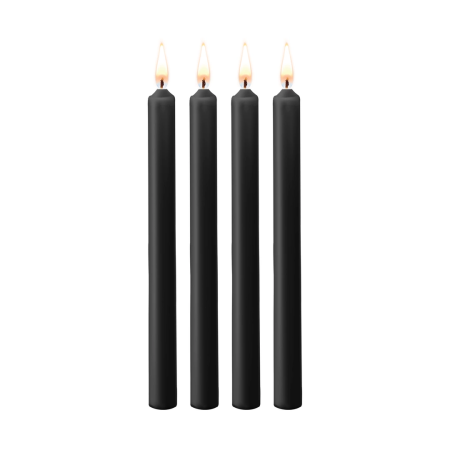Ouch! Large Black Sensation Wax Candles Set - 4 Pieces, Body Art Accessory