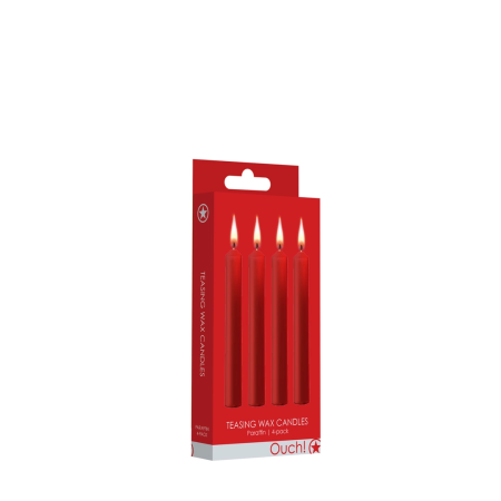 Ouch! Teasing Wax Candles 4-Pack - Red, Body Art Accessory