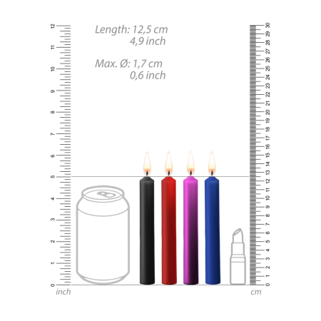 Ouch! Teasing Wax Candles Set 4 Multicolor - Low-Temp Drip System