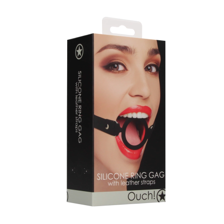 Shots Ouch! Silicone O-Ring System with Adjustable Leather Strap 57cm