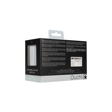 Sinner Gear Ribbed Diamond Heart Plug Large - Silicone, Decorative Base