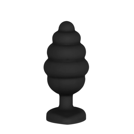 Sinner Gear Ribbed Diamond Heart Plug Large - Silicone, Decorative Base