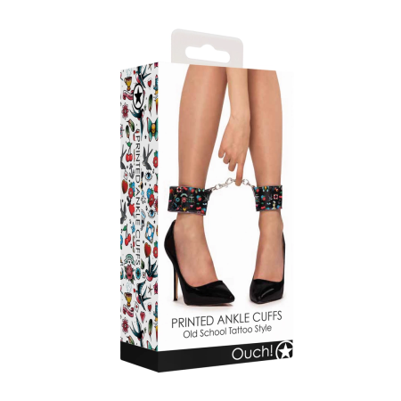 OUCH! Adjustable Printed Ankle Cuffs with Velcro Fastening - Universal Fit