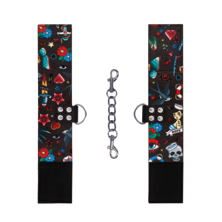 OUCH! Printed Adjustable Ankle Cuffs with Velcro Closure - Universal Fit