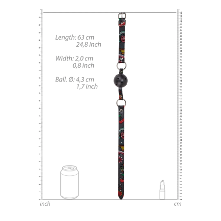 Ouch! Breathable Adjustable Ball Gag with Leather Straps Black