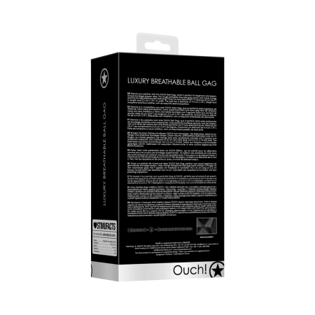 OUCH! Diamond Pattern Adjustable Breathable Ball Gag Neoprene Black