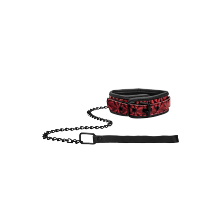 Sinner Gear Bondage Collar with Leash Black Neoprene Adjustable 52.5cm