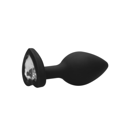 Sinner Gear Diamond Heart Model Intimate Plug Regular Silicone Black