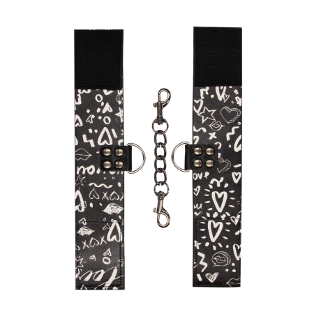 Ouch! Love Street Art Fashion Adjustable Wrist Cuffs with Velcro Fastening