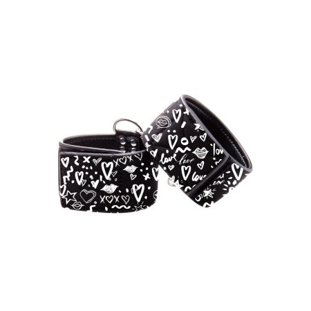 Ouch! Love Street Art Fashion Adjustable Wrist Cuffs with Velcro Fastening