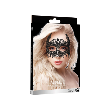OUCH! Empress Black Lace Mask - Elegant Lightweight Venetian Style