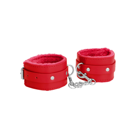 OUCH! Plush Series Adjustable Leather Ankle Cuffs with Soft Lining