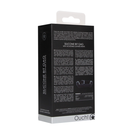 OUCH! Silicone Adjustable Bit Gag - Black, Classic Design