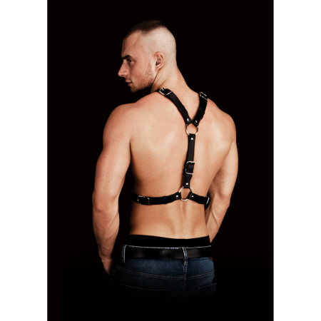 Ouch! Thanos Chest Centerpiece Harness Black PU Leather Adjustable