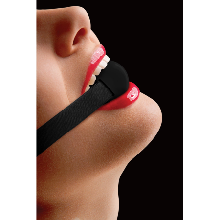 Ouch! Elastic Silicone Ball Gag Adjustable Black Strap 8714273952004