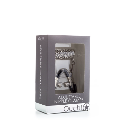 Ouch! Adjustable Stainless Steel Nipple Clamps with Chain