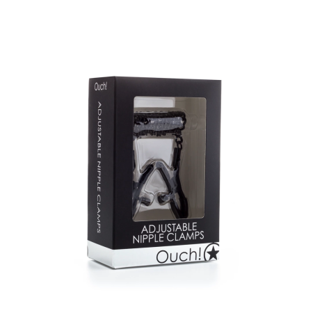 Ouch! Adjustable Nipple Clamps with Stainless Steel Chain, Nickel-Free