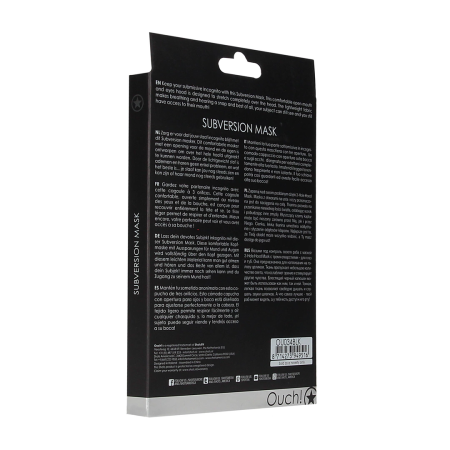 Ouch! Subversion Mask Open Mouth & Eyes Stretch Hood Black