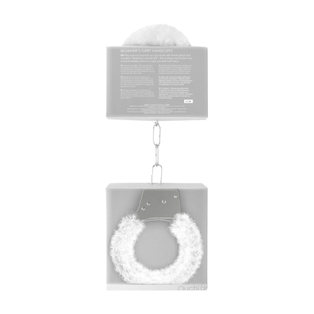 Ouch! Beginner’s Furry Handcuffs - Soft Plush, Adjustable, Black