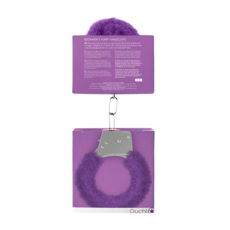You2Toys Beginners Furry Handcuffs - Soft Plush Quick-Release Silver