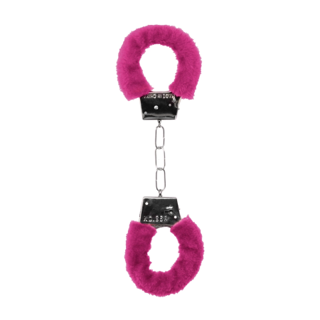 Ouch! Beginner Furry Handcuffs - Soft Plush, Adjustable, Black