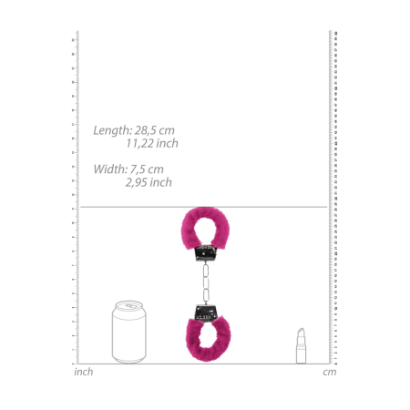 Ouch! Beginner Furry Handcuffs - Soft Plush, Adjustable, Black