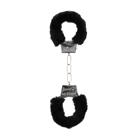 EasyToys Furry Handcuffs Black - Soft Plush Anatomic Model