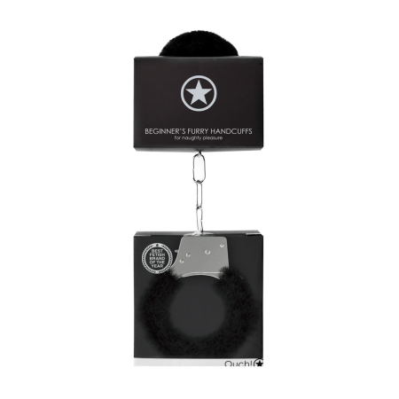 EasyToys Furry Handcuffs Black - Soft Plush Anatomic Model