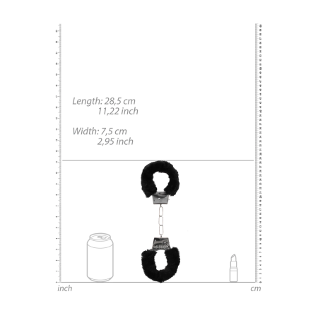 EasyToys Furry Handcuffs Black - Soft Plush Anatomic Model