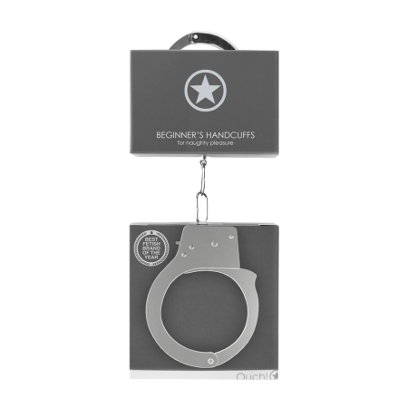 Ouch! Beginner's Metal Handcuffs with Quick-Release System, Silver