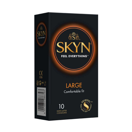 SKYN Large Non-Latex Condoms 10-Pack - Advanced Soft Material, Size L