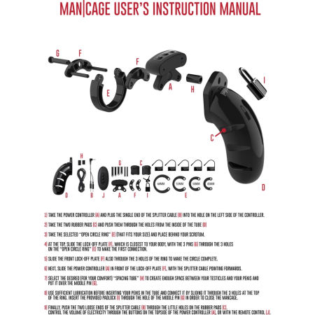 Man|Cage Model 22 Polycarbonate Cage with Electro-Stimulation 4.5cm/11.5cm