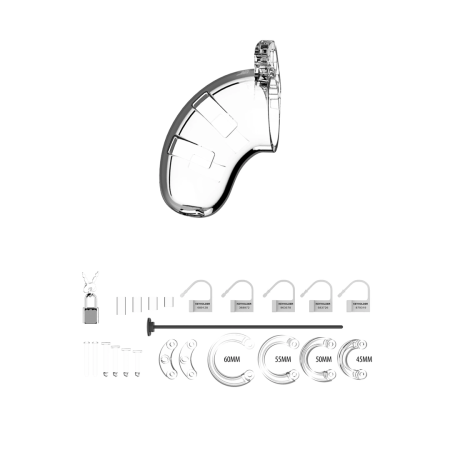 Shots Model 15 Silicone Chastity Device with Urethral Insert 3.5mm x 20cm