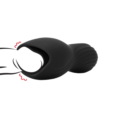 Loveline Vibrating Stimulation Sleeve Black - Ergonomic Textured Model