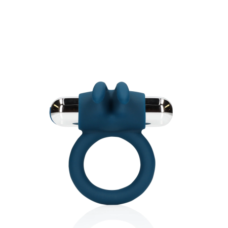 Loveline Baltic Blue Vibrating Rabbit Silicone Ring, Adjustable Fit