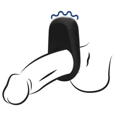 Loveline Vibrating Rabbit Ring Black - Flexible Silicone Stimulation System