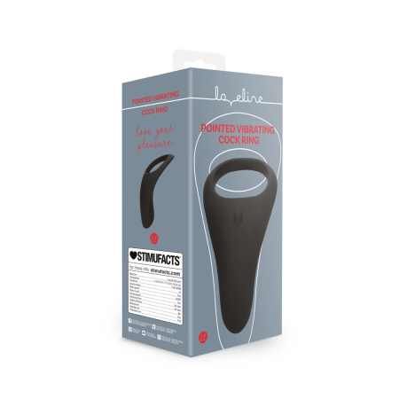 Loveline Pointed Vibrating Silicone Ring Black - Adjustable Stimulation System
